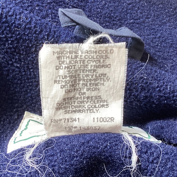 L.L. Bean Petite Fleece Lined Windbreaker with Removable Hood - Blue - SP - Picture 11 of 11